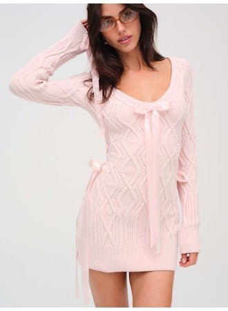Chenille Cable Knit Mini Dress - Cedar & Lily Clothier