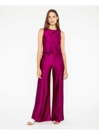 Sateen Stretch Wide Leg Pant - Cedar & Lily Clothier