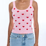 LOTTIE HEARTS INTARSIA STRAP TANK