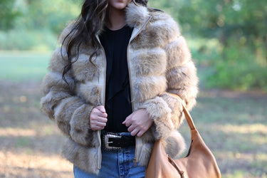 Aisling Faux Fur and Leather Jacket - Cedar & Lily Clothier