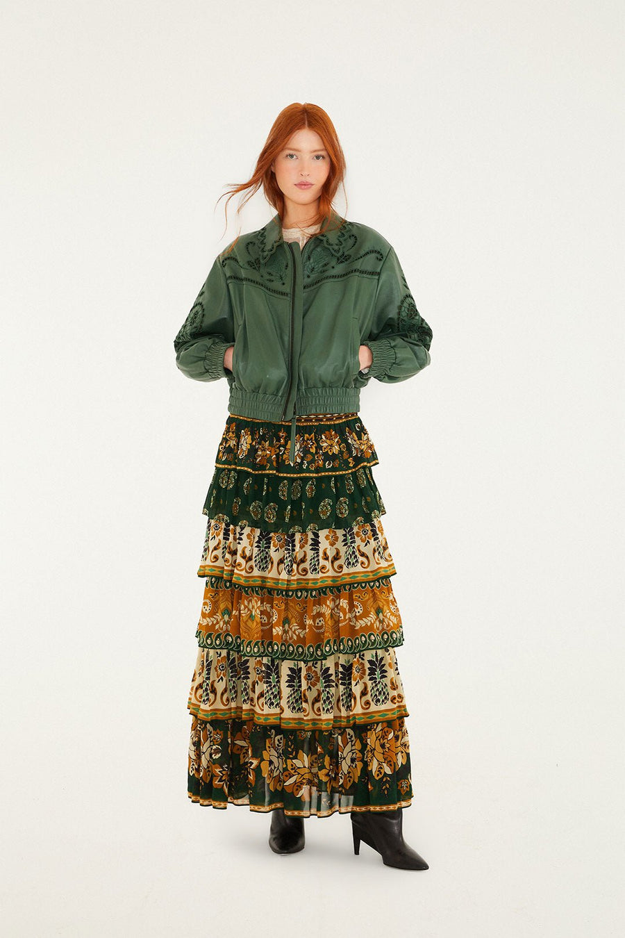 Green Richilieu Heart Leather Jacket - Cedar & Lily Clothier