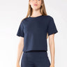 Ponte Knit Short Sleeve Top Extended - Cedar & Lily Clothier