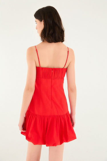 Red Baloon Mini Dress - Cedar & Lily Clothier