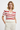 Striped Polo Knit Top On Model